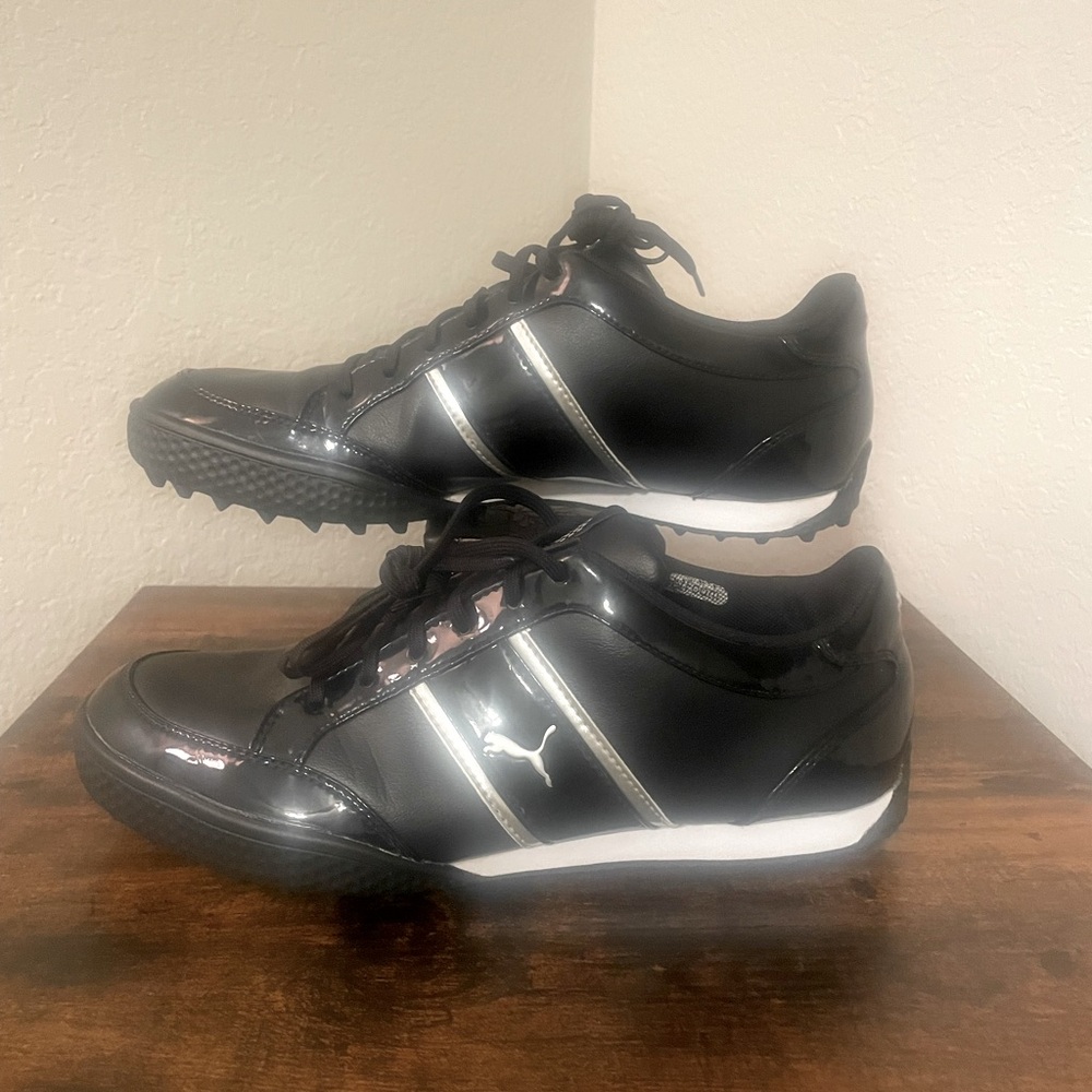 PUMA Women’s Monolite Golf Shoes, Black & Silver, Size 9.5